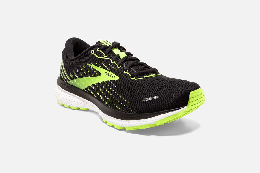 Brooks Ghost 13 Road Running Shoes - Mens - Black/Green - JF6237045